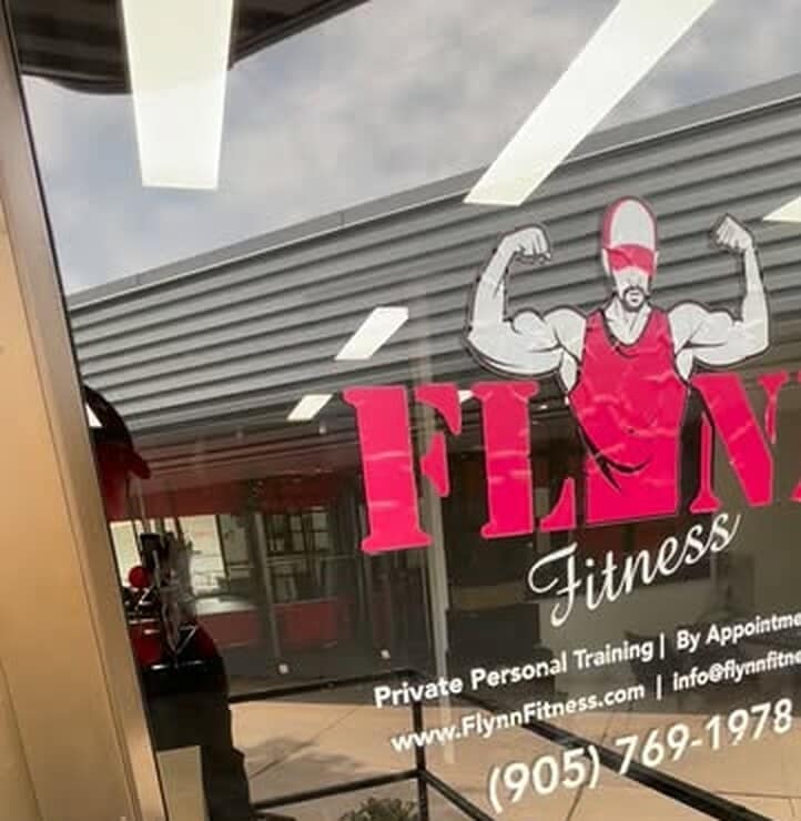 The Flynn Fitness storefront entrance at 1505 Guelph Line in Burlington